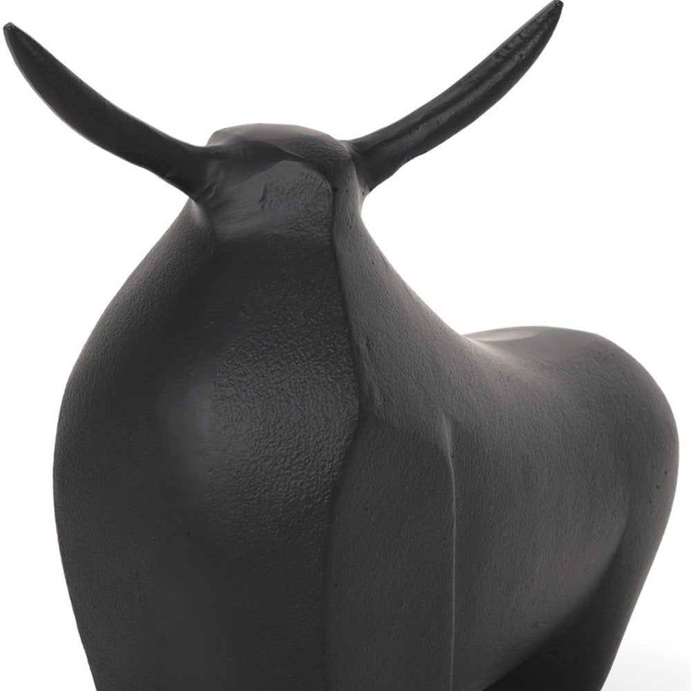 11" Black Aluminum Bull Tabletop Sculpture HomeRoots