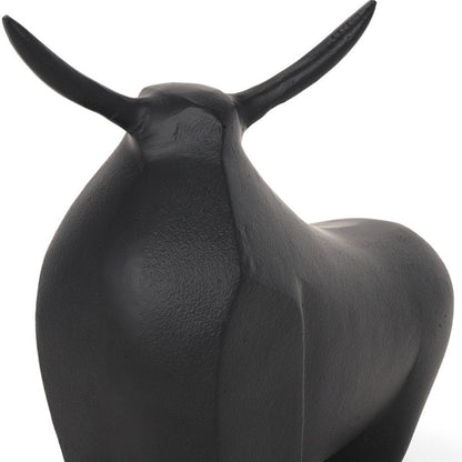11" Black Aluminum Bull Tabletop Sculpture HomeRoots