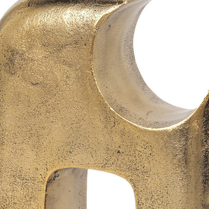 11" Antiqued Brass Aluminum Modern Abstract Tabletop Sculpture HomeRoots