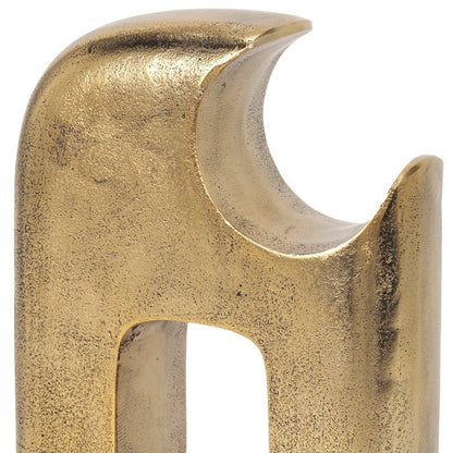 11" Antiqued Brass Aluminum Modern Abstract Tabletop Sculpture HomeRoots