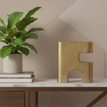 10" Brass Aluminum Tabletop Sculpture HomeRoots