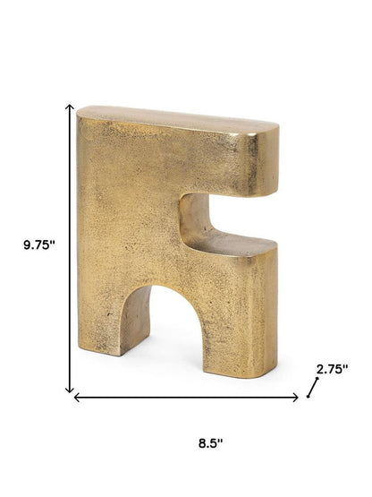 10" Brass Aluminum Tabletop Sculpture HomeRoots