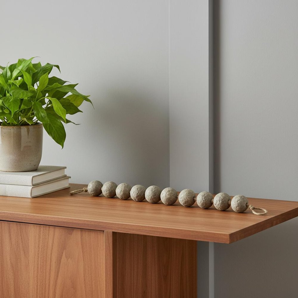 3" Beige Paper Sphere Tabletop Sculpture HomeRoots