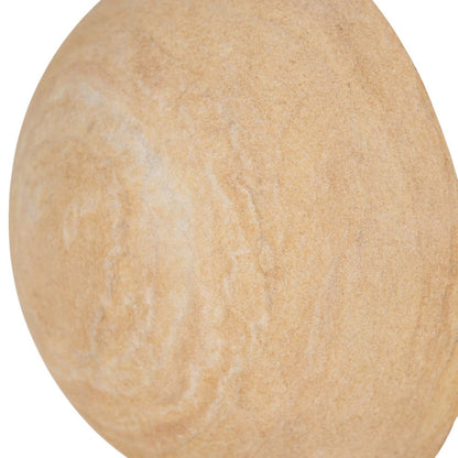 Set of Two Beige Stone Orb Decorative Bookends HomeRoots