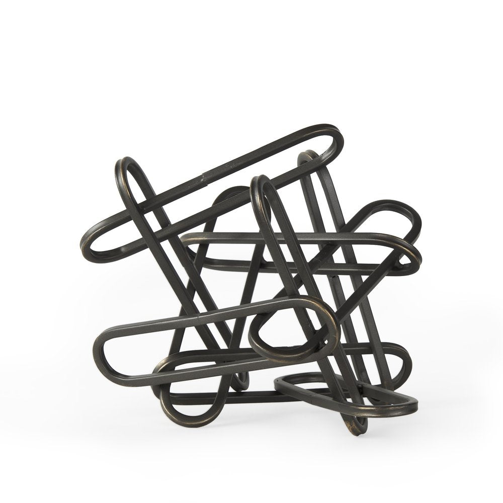 8" Black Metal Abstract Tabletop Sculpture HomeRoots
