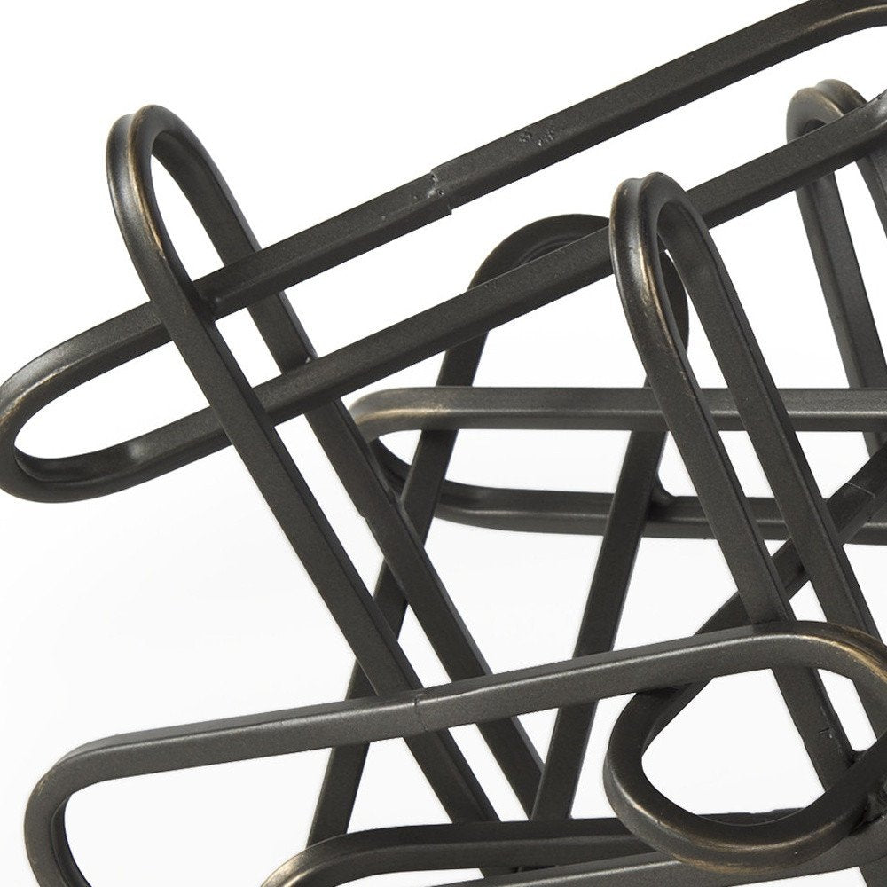 8" Black Metal Abstract Tabletop Sculpture HomeRoots