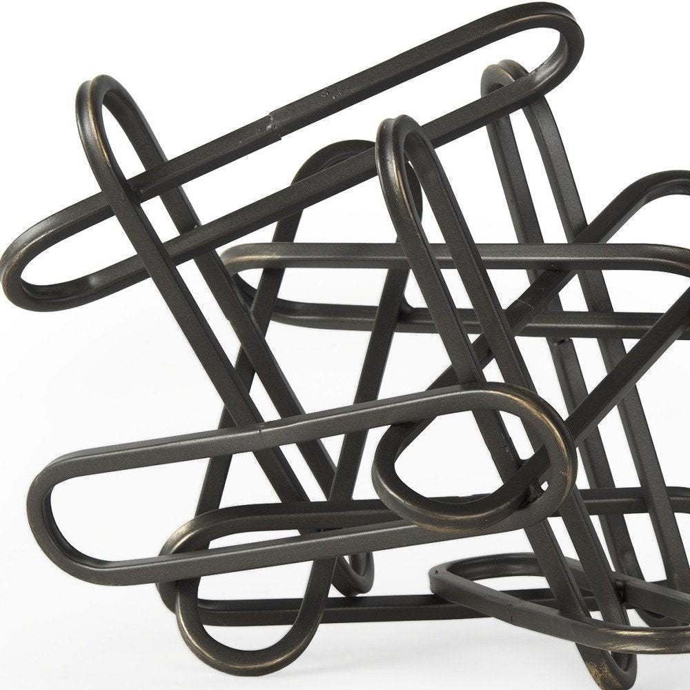 8" Black Metal Abstract Tabletop Sculpture HomeRoots