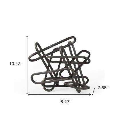 8" Black Metal Abstract Tabletop Sculpture HomeRoots