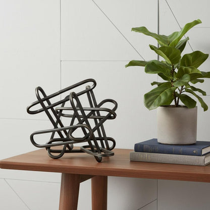 8" Black Metal Abstract Tabletop Sculpture HomeRoots