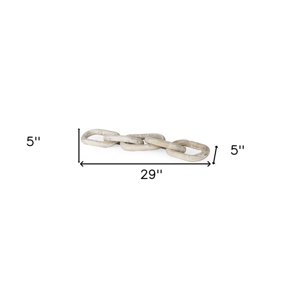 5" Beige Solid Wood Tabletop Sculpture HomeRoots