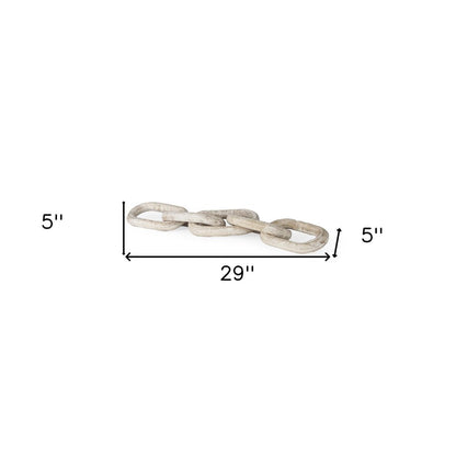 5" Beige Solid Wood Tabletop Sculpture HomeRoots