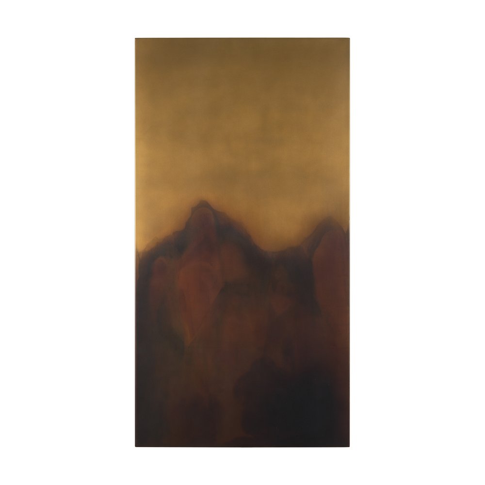 Rios Gold and Red Unframed Wall Art
