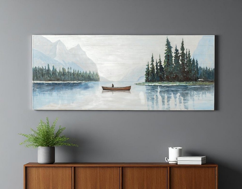Solitude Hand Painted Distressed Unframed Wall Art HomeRoots