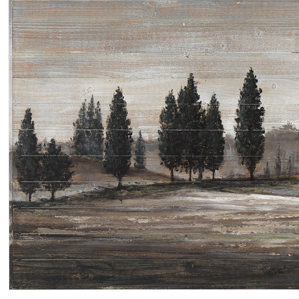 Tuscan Cypress Hand Painted Distressed Unframed Wall Art — view 3