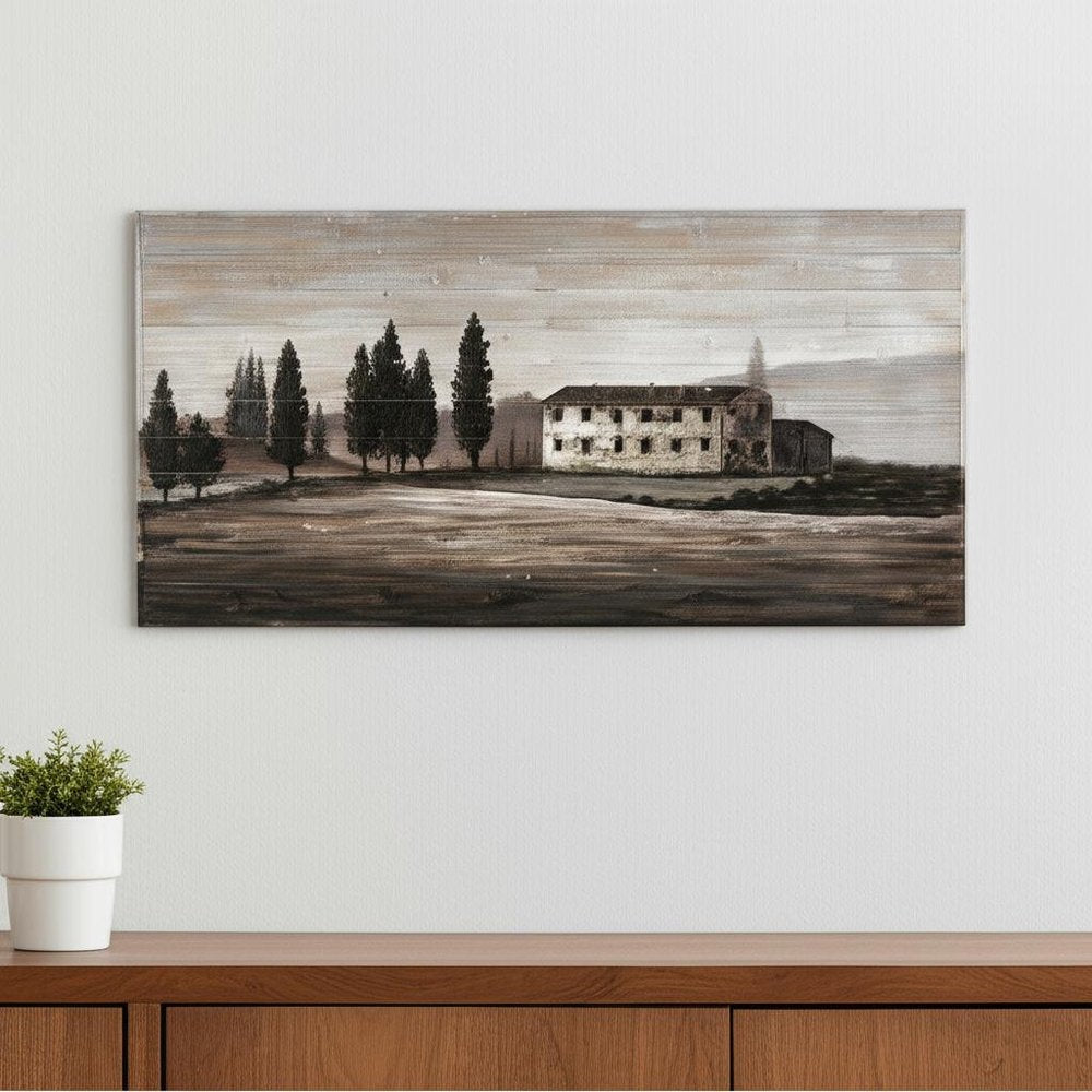 Tuscan Cypress Hand Painted Distressed Unframed Wall Art HomeRoots