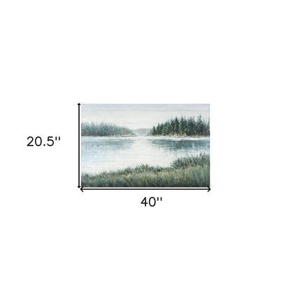 Mere Pond Lake Hand Painted Distressed Unframed Wall Art HomeRoots