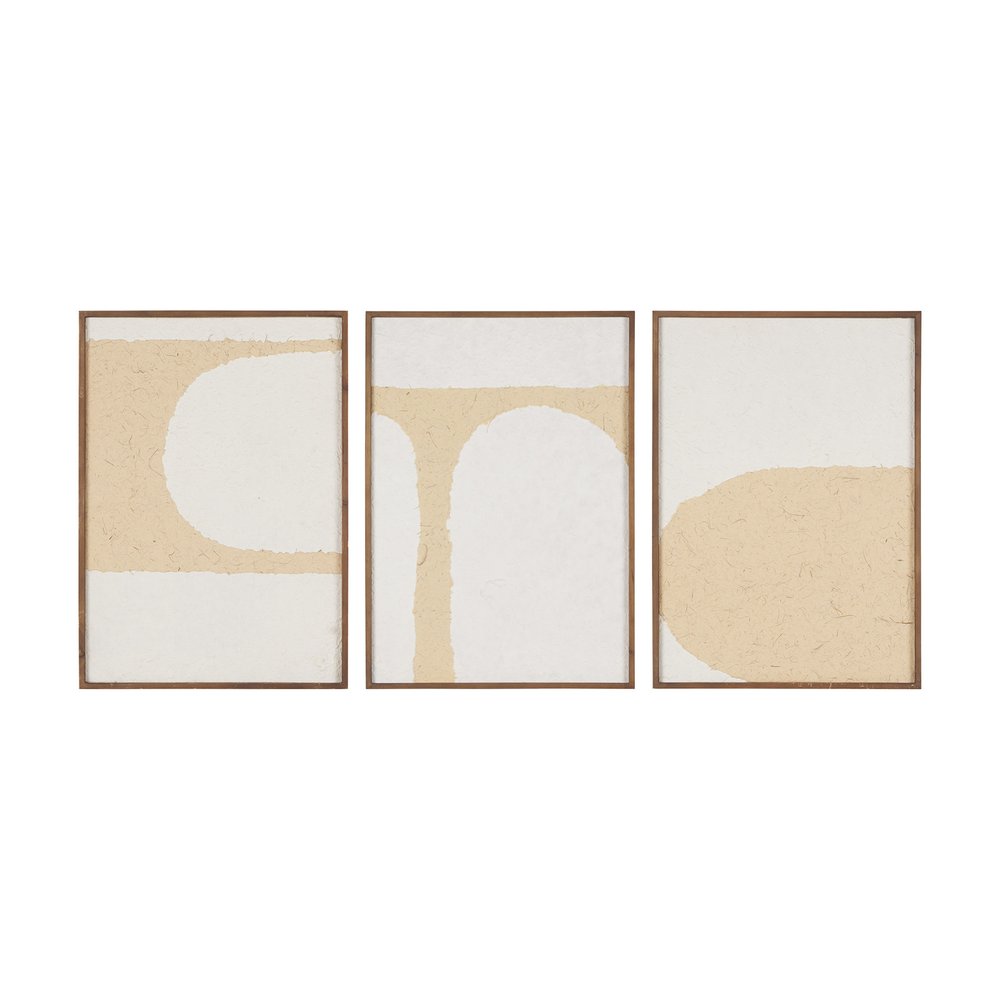 Set Of Three Encore Brown Framed Minimalistic Wall Art — view 1