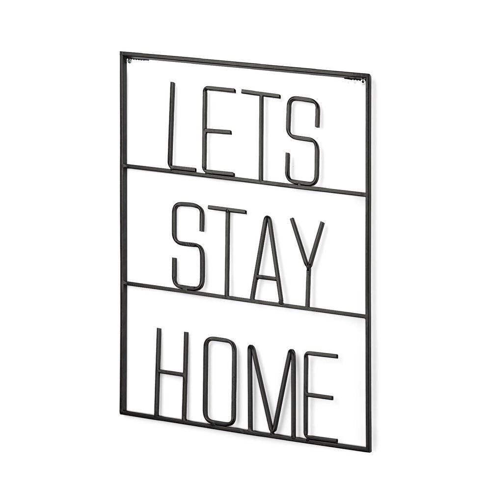 Let's Stay Home 16" X 20" Black Let's Stay Home Metal Wall Decor — view 1