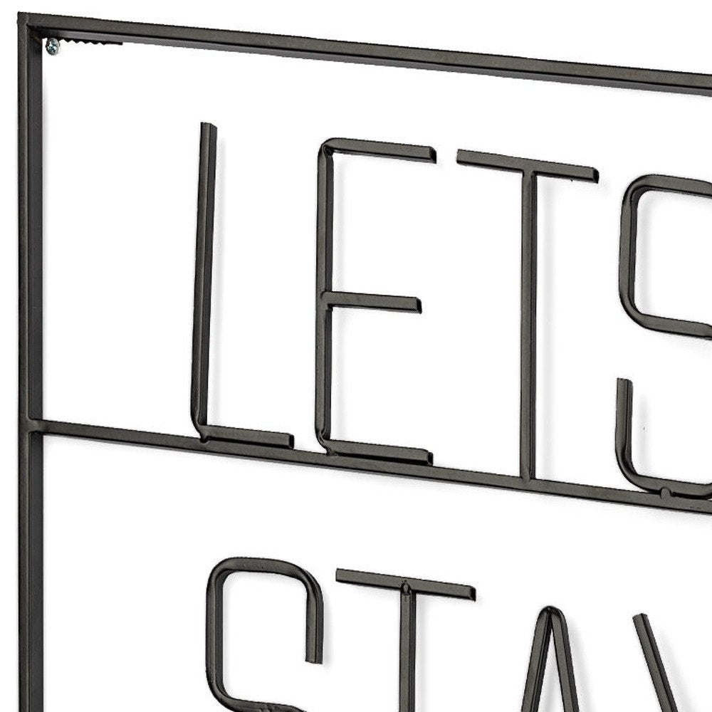 Let's Stay Home 16" X 20" Black Let's Stay Home Metal Wall Decor — view 2