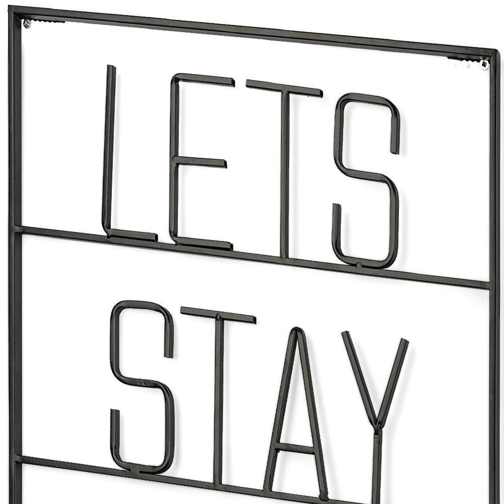 Let's Stay Home 16" X 20" Black Let's Stay Home Metal Wall Decor — view 3