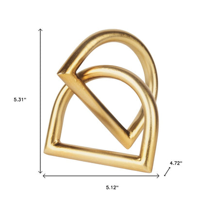 5" Gold Iron Abstract Tabletop Sculpture HomeRoots