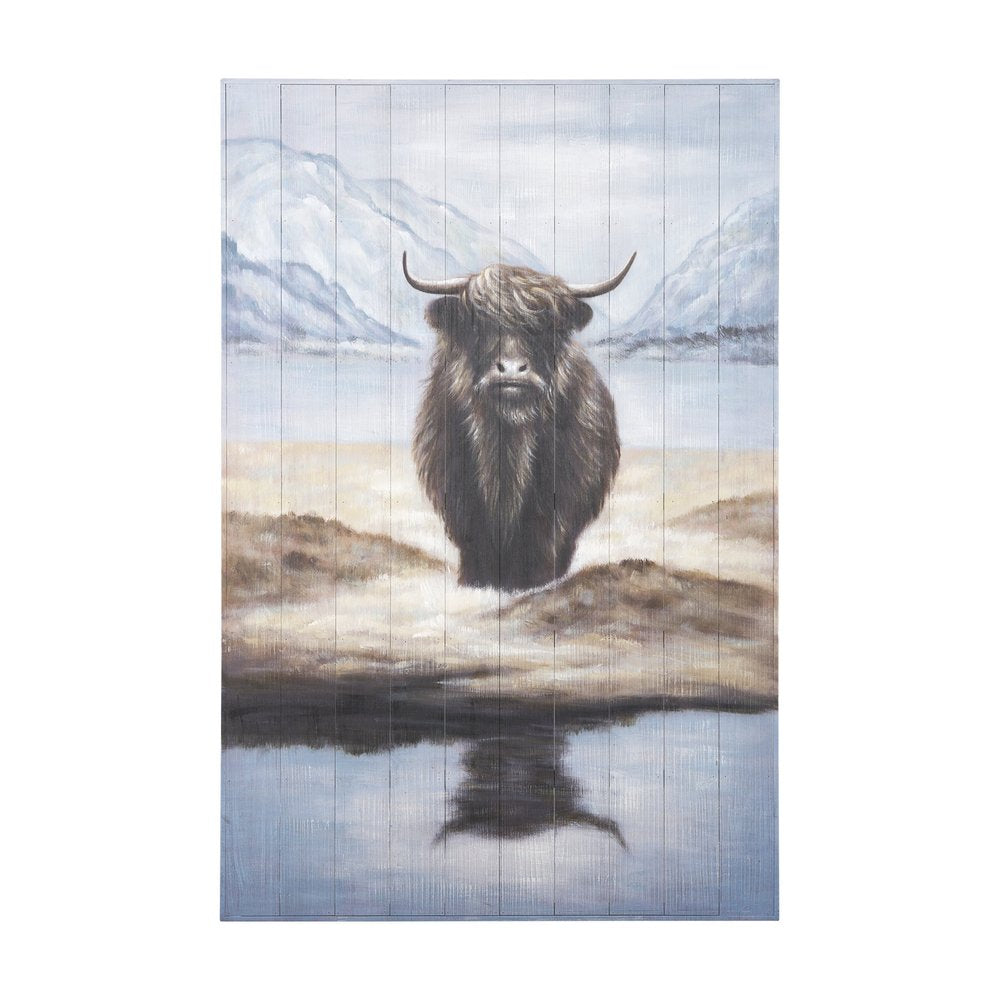 Wild Ox Hand Painted Distressed Unframed Wall Art — view 1