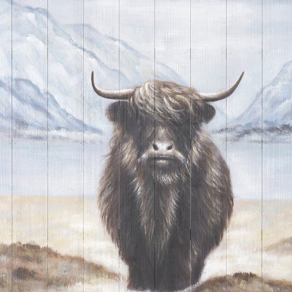 Wild Ox Hand Painted Distressed Unframed Wall Art — view 2