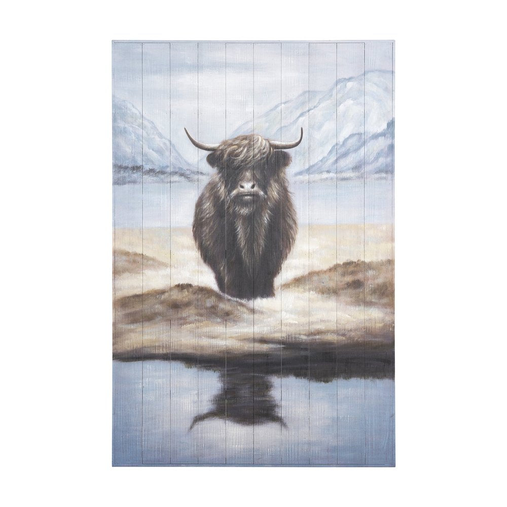 Wild Ox Hand Painted Distressed Unframed Wall Art HomeRoots