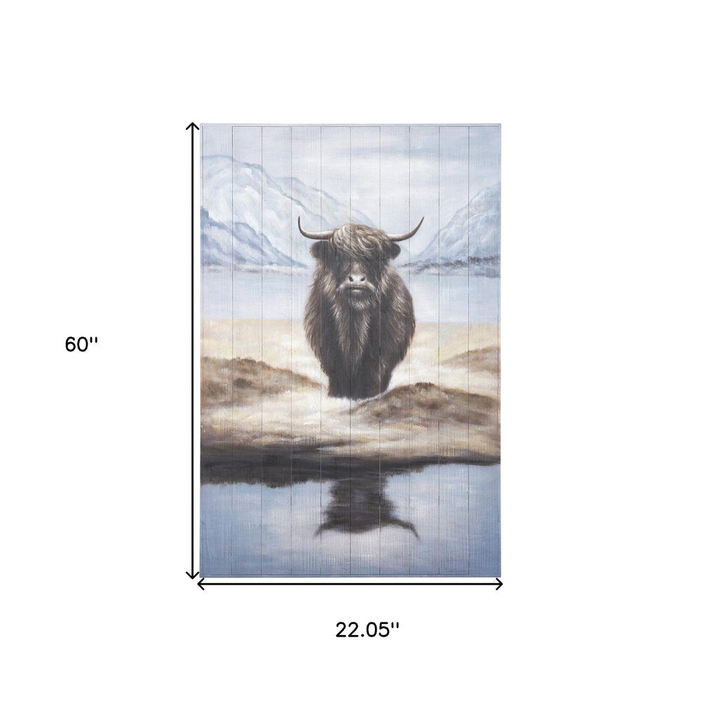 Wild Ox Hand Painted Distressed Unframed Wall Art HomeRoots