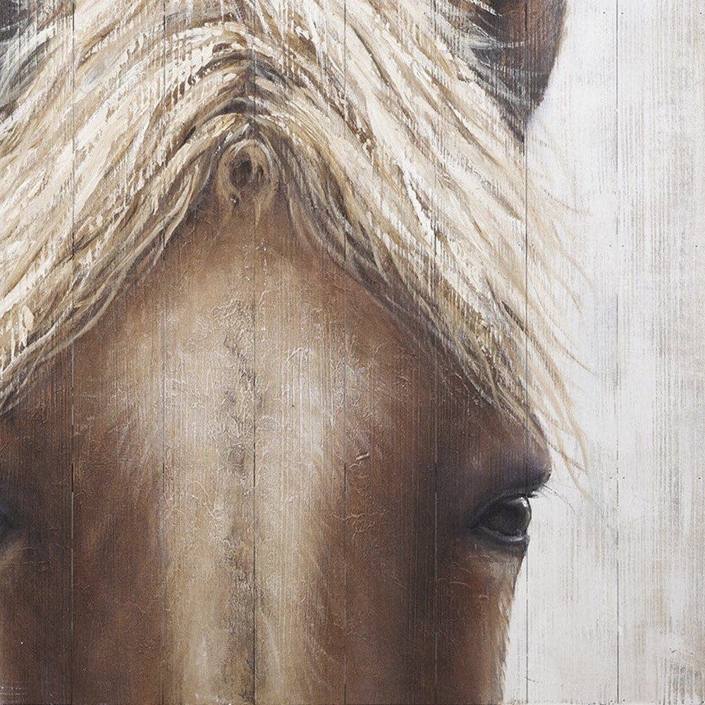 Horse Fringe Hand Painted Distressed Unframed Wall Art — view 2