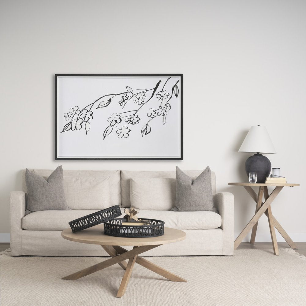 Set of Two Black Round Wicker Handmade Serving Trays HomeRoots