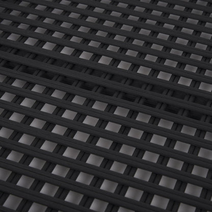 Set of Two Black Round Wicker Handmade Serving Trays HomeRoots