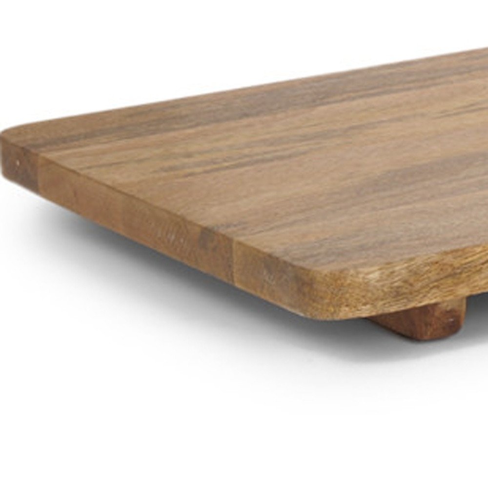 Set of Two Natural Solid Wood Handmade Serve Boards With Handles HomeRoots
