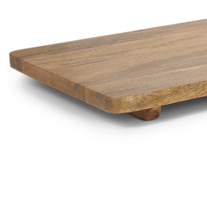 Set of Two Natural Solid Wood Handmade Serve Boards With Handles HomeRoots