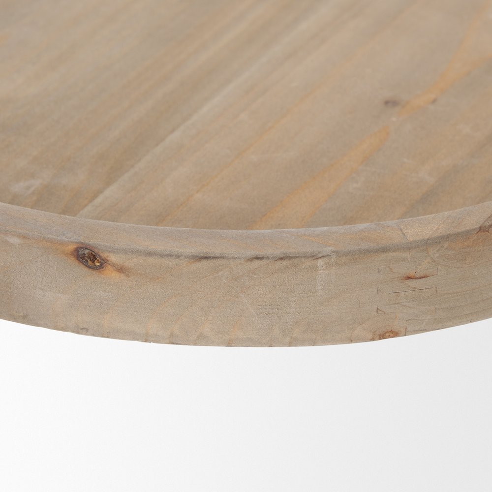 Set of Two Gray And Natural Solid Wood Handmade Round Risers HomeRoots
