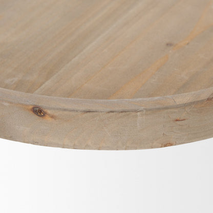 Set of Two Gray And Natural Solid Wood Handmade Round Risers HomeRoots