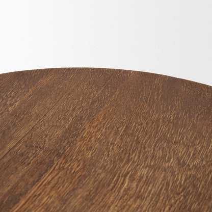 Set of Two Natural Light Brown Round Wood Handmade Serving Trays HomeRoots
