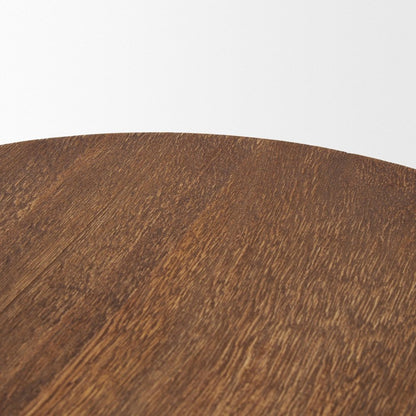 Set of Two Natural Light Brown Round Wood Handmade Serving Trays HomeRoots