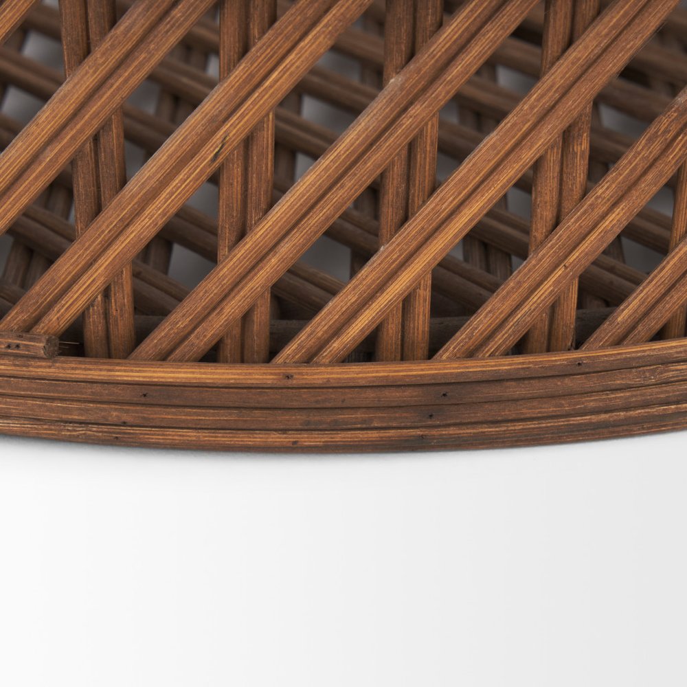 Set of Two Brown Round Wicker Handmade Serving Tray HomeRoots