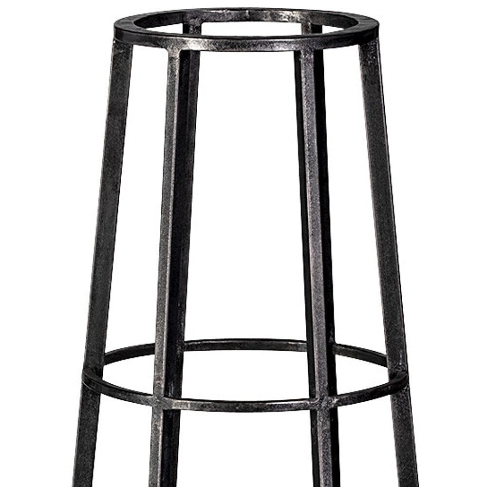 40" Black Distressed Geometric Metal Lantern Candle Holder — view 3