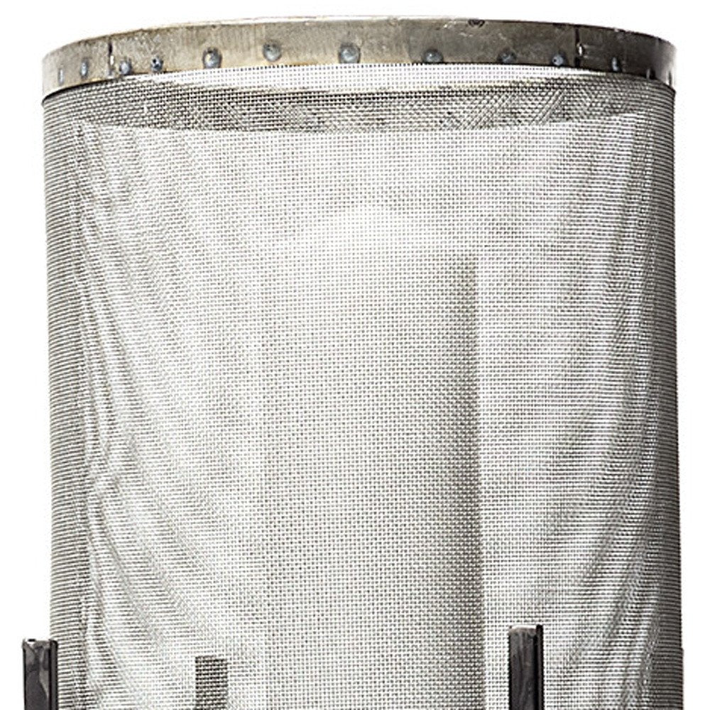 Set of Two Black Distressed Geometric Metal Lantern Candle Holders HomeRoots