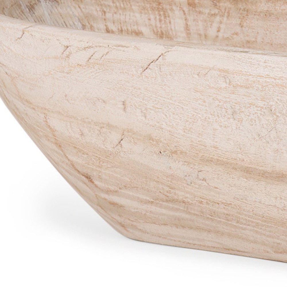 26" Natural Solid Wood Oval Centerpiece Bowl HomeRoots