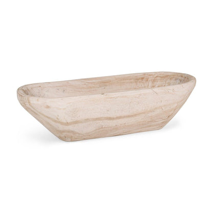 26" Natural Solid Wood Oval Centerpiece Bowl HomeRoots