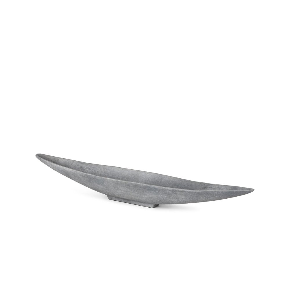 32" Gray Cast Aluminum Oval Centerpiece Bowl HomeRoots