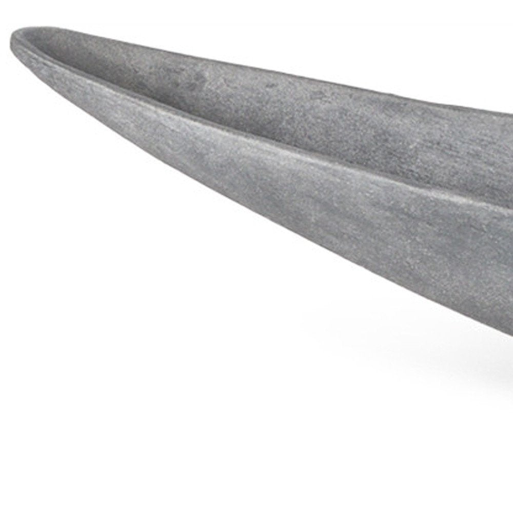 32" Gray Cast Aluminum Oval Centerpiece Bowl HomeRoots