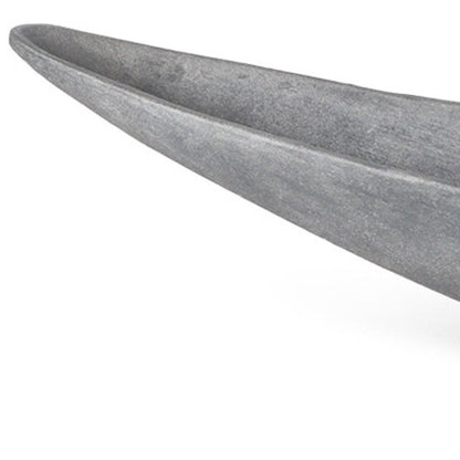 32" Gray Cast Aluminum Oval Centerpiece Bowl HomeRoots