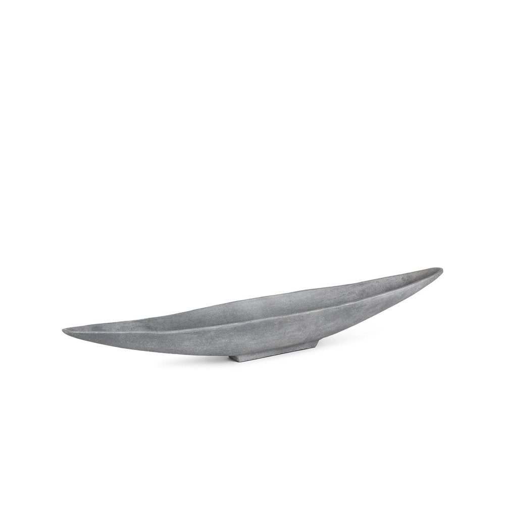 32" Gray Cast Aluminum Oval Centerpiece Bowl HomeRoots