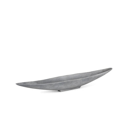 32" Gray Cast Aluminum Oval Centerpiece Bowl HomeRoots