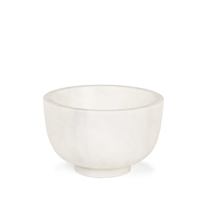 7" White Marble Round Decorative Bowl HomeRoots