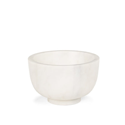7" White Marble Round Decorative Bowl HomeRoots